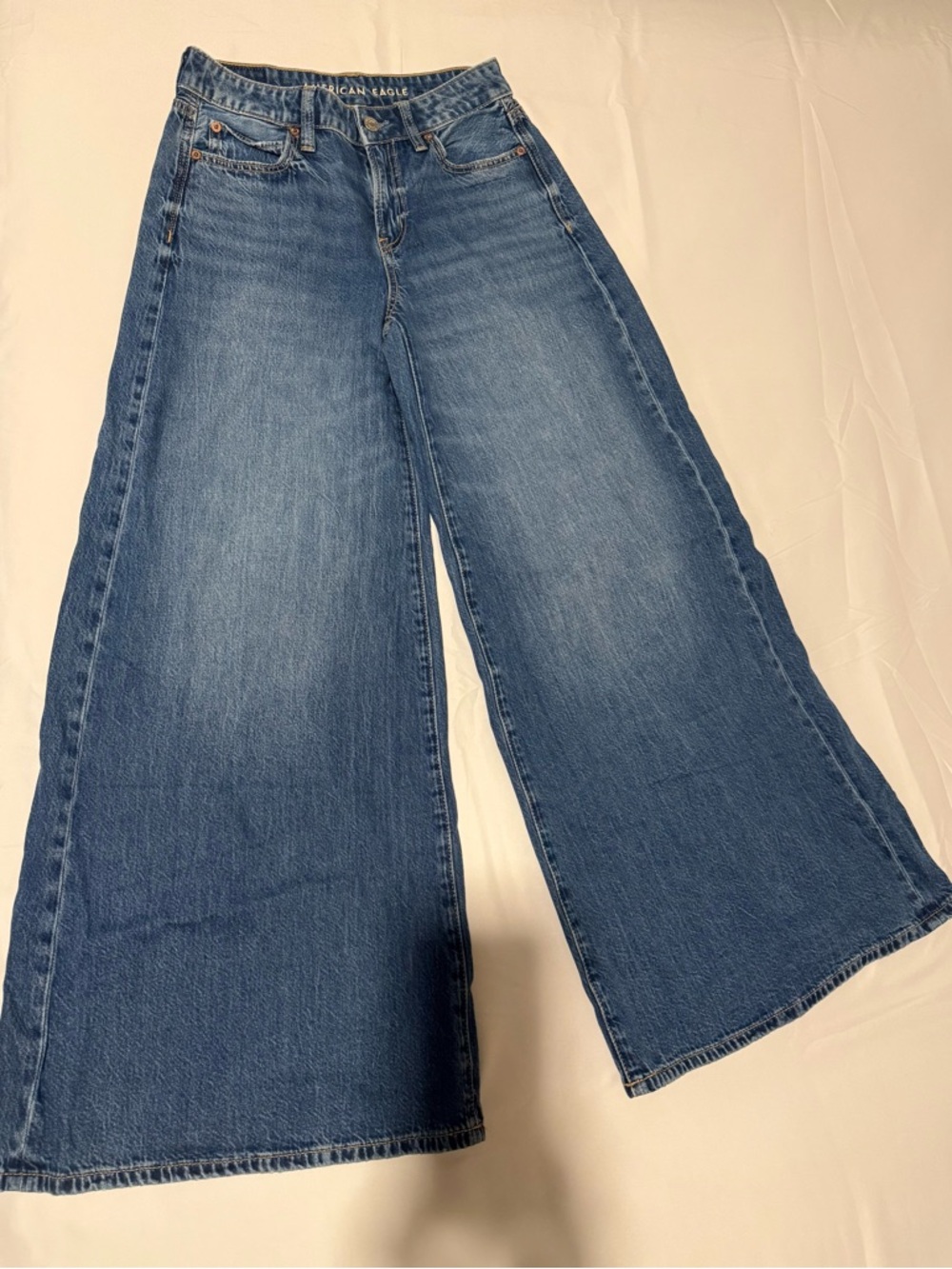 American Eagle Outfitters Wide Leg Women's Jeans in Medium Blue